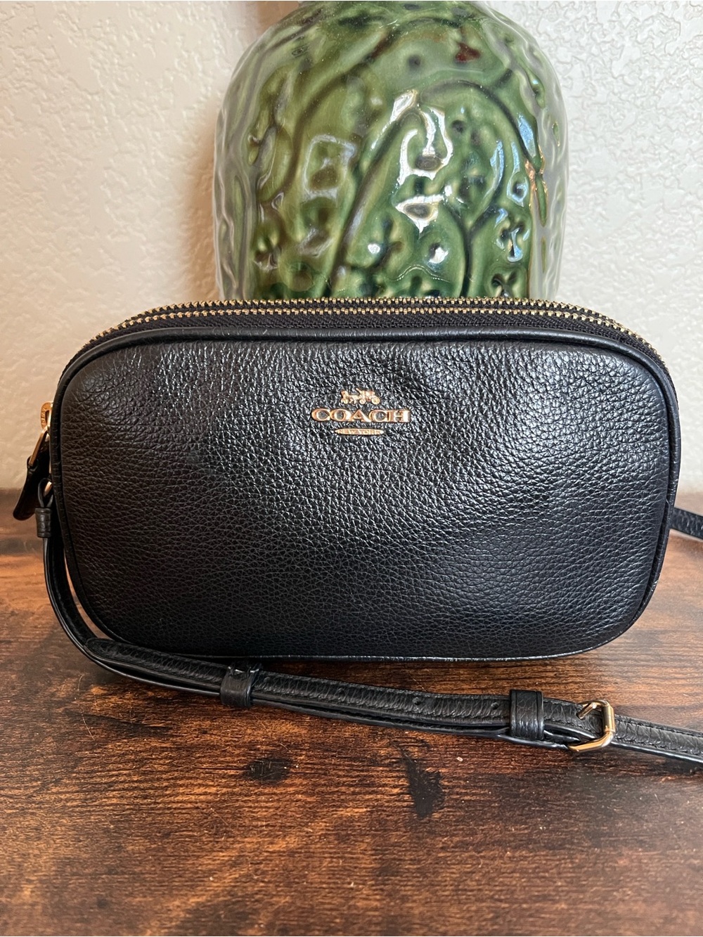 Coach double zip dark navy crossbody